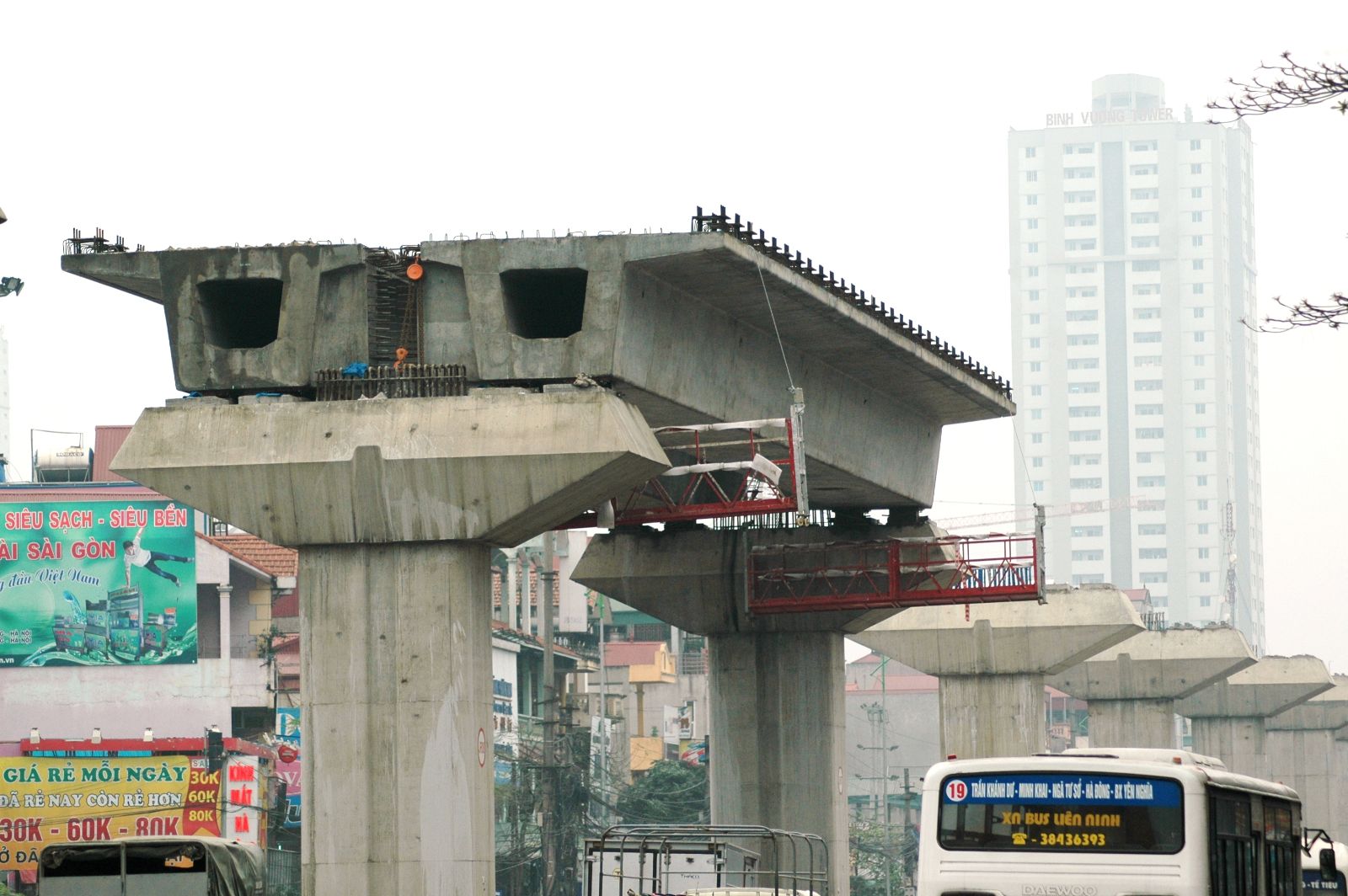 Những hình ảnh đầu tiên lao dầm đường sắt đô thị Hà Đông - Cát Linh 6